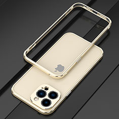 Custodia Lusso Alluminio Laterale Cover per Apple iPhone 13 Pro Oro