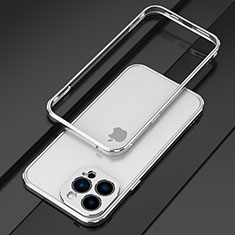 Custodia Lusso Alluminio Laterale Cover per Apple iPhone 14 Pro Argento