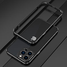 Custodia Lusso Alluminio Laterale Cover per Apple iPhone 14 Pro Argento e Nero