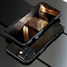 Custodia Lusso Alluminio Laterale Cover per Apple iPhone 15 Nero