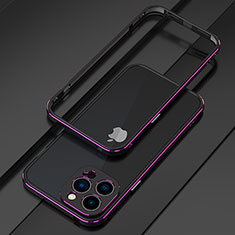 Custodia Lusso Alluminio Laterale Cover per Apple iPhone 15 Pro Max Viola