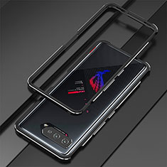 Custodia Lusso Alluminio Laterale Cover per Asus ROG Phone 5 Ultimate Argento e Nero