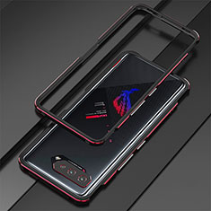 Custodia Lusso Alluminio Laterale Cover per Asus ROG Phone 5s Rosso e Nero