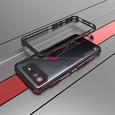 Custodia Lusso Alluminio Laterale Cover per Asus ROG Phone 6 Pro Rosso e Nero