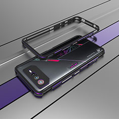 Custodia Lusso Alluminio Laterale Cover per Asus ROG Phone 6 Pro Viola