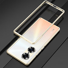 Custodia Lusso Alluminio Laterale Cover per Huawei Honor 60 Pro 5G Oro