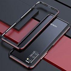 Custodia Lusso Alluminio Laterale Cover per Huawei Honor V30 5G Rosso e Nero