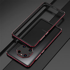 Custodia Lusso Alluminio Laterale Cover per Huawei Mate 40E Pro 4G Rosso e Nero