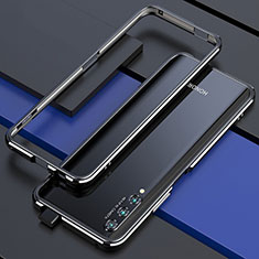 Custodia Lusso Alluminio Laterale Cover per Huawei P Smart Pro (2019) Argento e Nero