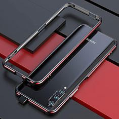 Custodia Lusso Alluminio Laterale Cover per Huawei P Smart Pro (2019) Rosso e Nero