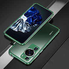 Custodia Lusso Alluminio Laterale Cover per Huawei P60 Verde