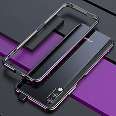 Custodia Lusso Alluminio Laterale Cover per Huawei Y9 Prime (2019) Viola