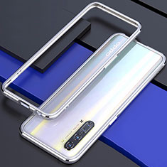 Custodia Lusso Alluminio Laterale Cover per Oppo Find X2 Lite Argento