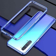 Custodia Lusso Alluminio Laterale Cover per Oppo Find X2 Lite Blu
