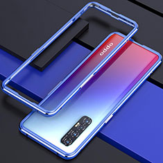 Custodia Lusso Alluminio Laterale Cover per Oppo Find X2 Neo Blu