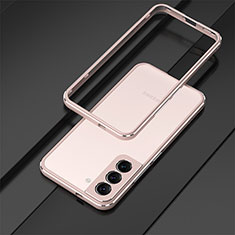 Custodia Lusso Alluminio Laterale Cover per Samsung Galaxy S21 FE 5G Oro Rosa