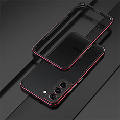 Custodia Lusso Alluminio Laterale Cover per Samsung Galaxy S21 FE 5G Rosso e Nero
