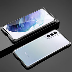 Custodia Lusso Alluminio Laterale Cover per Samsung Galaxy S21 Plus 5G Nero