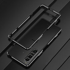 Custodia Lusso Alluminio Laterale Cover per Sony Xperia 1 IV Nero