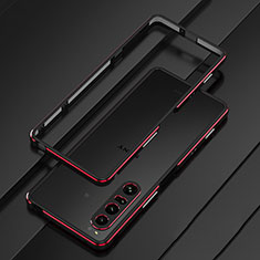 Custodia Lusso Alluminio Laterale Cover per Sony Xperia 1 IV Rosso