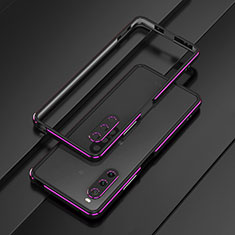 Custodia Lusso Alluminio Laterale Cover per Sony Xperia 10 V Viola