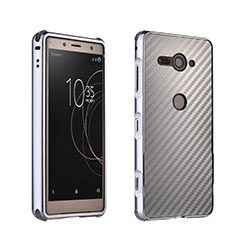 Custodia Lusso Alluminio Laterale Cover per Sony Xperia XZ2 Compact Argento