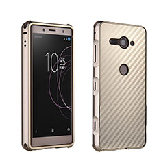 Custodia Lusso Alluminio Laterale Cover per Sony Xperia XZ2 Compact Oro