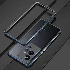 Custodia Lusso Alluminio Laterale Cover per Vivo iQOO 11 Pro 5G Blu