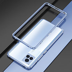 Custodia Lusso Alluminio Laterale Cover per Vivo iQOO 7 5G Cielo Blu