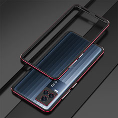 Custodia Lusso Alluminio Laterale Cover per Vivo iQOO 7 5G Rosso e Nero
