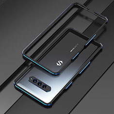 Custodia Lusso Alluminio Laterale Cover per Xiaomi Black Shark 4 5G Blu e Nero