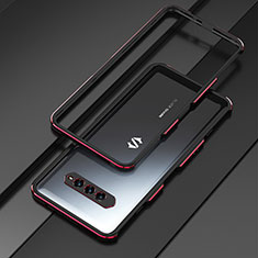 Custodia Lusso Alluminio Laterale Cover per Xiaomi Black Shark 4 5G Rosso e Nero