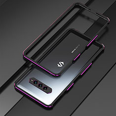 Custodia Lusso Alluminio Laterale Cover per Xiaomi Black Shark 4 5G Viola