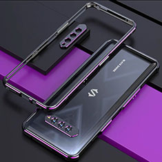 Custodia Lusso Alluminio Laterale Cover per Xiaomi Black Shark 4S 5G Viola