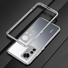 Custodia Lusso Alluminio Laterale Cover per Xiaomi Mi 12T Pro 5G Argento