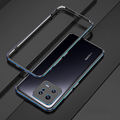 Custodia Lusso Alluminio Laterale Cover per Xiaomi Mi 13 5G Blu e Nero