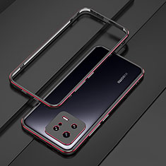 Custodia Lusso Alluminio Laterale Cover per Xiaomi Mi 13 Pro 5G Rosso e Nero