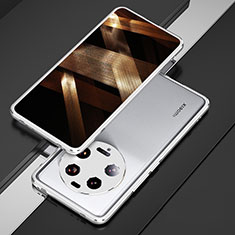 Custodia Lusso Alluminio Laterale Cover per Xiaomi Mi 13 Ultra 5G Argento