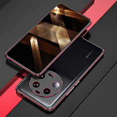 Custodia Lusso Alluminio Laterale Cover per Xiaomi Mi 13 Ultra 5G Rosso e Nero