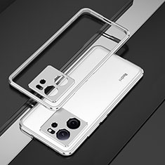Custodia Lusso Alluminio Laterale Cover per Xiaomi Mi 13T 5G Argento