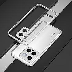 Custodia Lusso Alluminio Laterale Cover per Xiaomi Mi 14 5G Argento