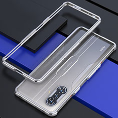 Custodia Lusso Alluminio Laterale Cover per Xiaomi Poco F3 GT 5G Argento