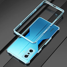 Custodia Lusso Alluminio Laterale Cover per Xiaomi Poco F4 GT 5G Argento e Blu