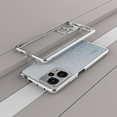 Custodia Lusso Alluminio Laterale Cover per Xiaomi Poco F5 5G Argento