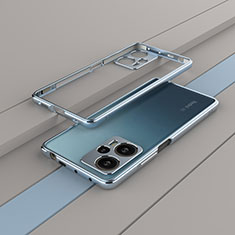 Custodia Lusso Alluminio Laterale Cover per Xiaomi Poco F5 5G Cielo Blu