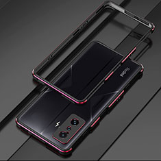 Custodia Lusso Alluminio Laterale Cover per Xiaomi Redmi K50 Gaming 5G Rosso e Nero