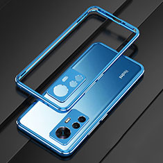 Custodia Lusso Alluminio Laterale Cover per Xiaomi Redmi K50 Ultra 5G Blu