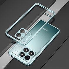 Custodia Lusso Alluminio Laterale Cover per Xiaomi Redmi K70 5G Azzurro