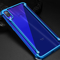 Custodia Lusso Alluminio Laterale Cover per Xiaomi Redmi Note 7 Pro Blu