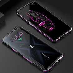 Custodia Lusso Alluminio Laterale Cover S01 per Xiaomi Black Shark 4S 5G Viola